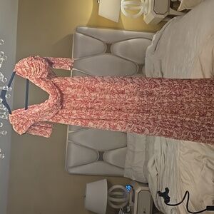 Olivaceous Red Floral Maxi Dress Size S